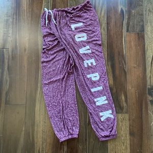 PINK large cropped sweatpants.